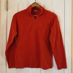 L.L. Bean Burnt Orange Quarter Zip Fleece Pullover - Small